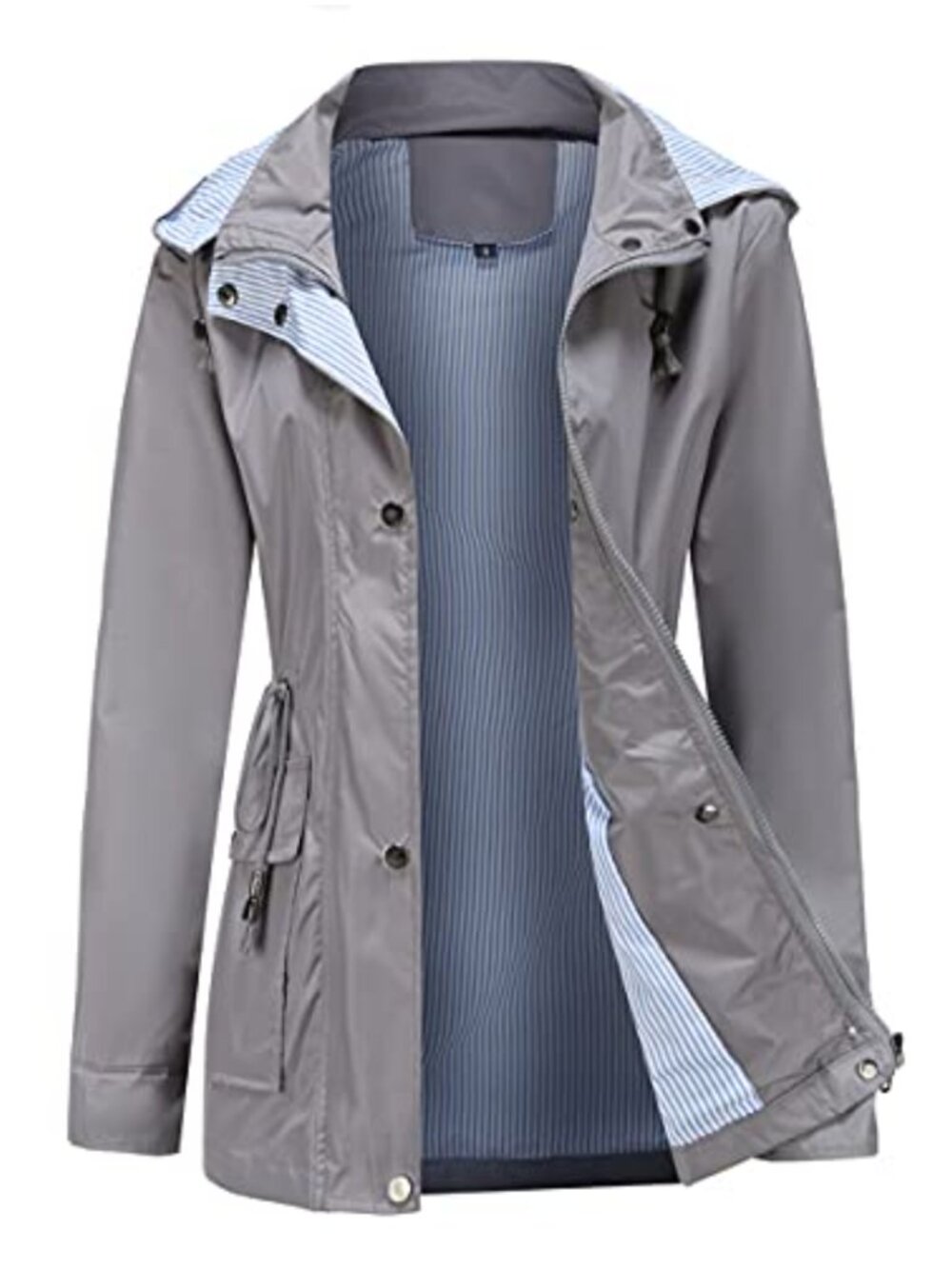 Women's Waterproof Rain Jacket Windbreaker Lightweight Hooded Lined